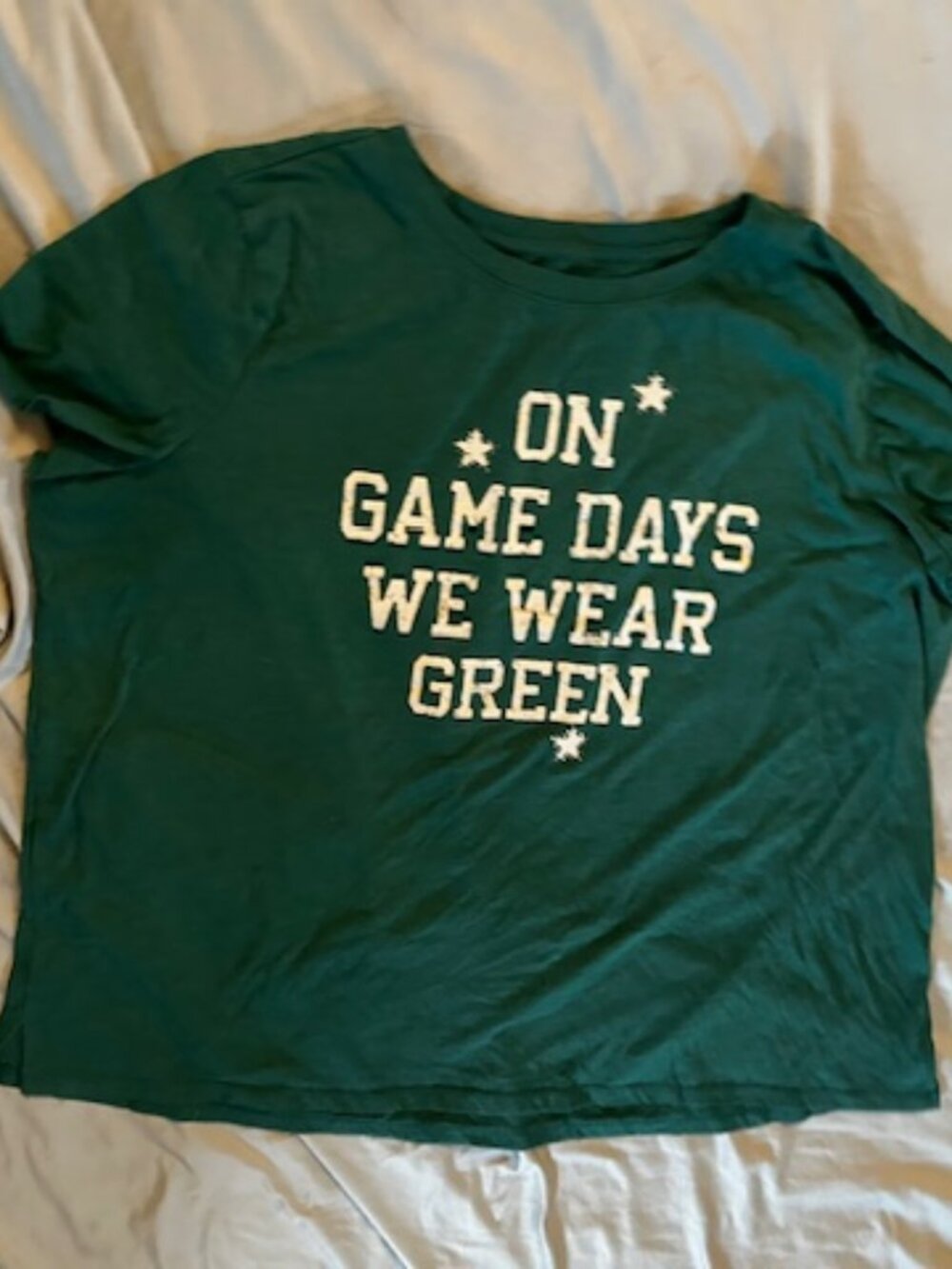 🍋‍🟩 size 1 x 1x womens graphic green bling game day  shirt tee t